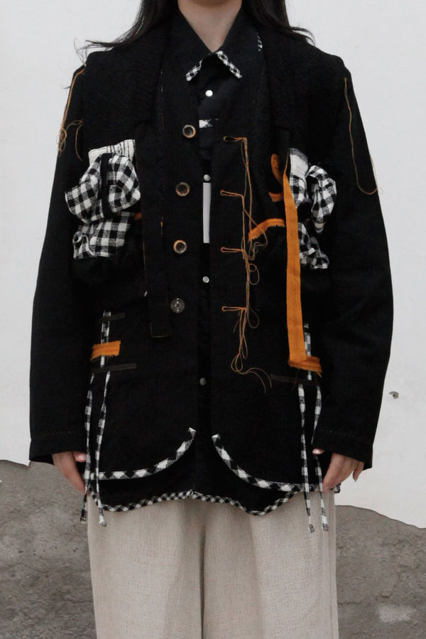 communs multi-pocket detachable sleeve jacket SS22 V109